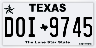 TX license plate DOI9745