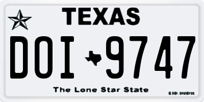 TX license plate DOI9747