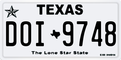 TX license plate DOI9748