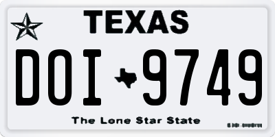 TX license plate DOI9749