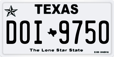 TX license plate DOI9750