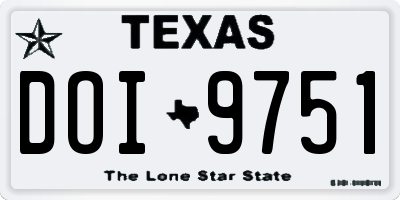 TX license plate DOI9751