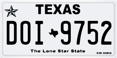 TX license plate DOI9752