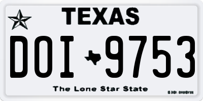 TX license plate DOI9753