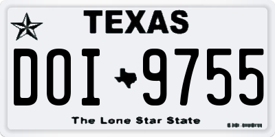 TX license plate DOI9755