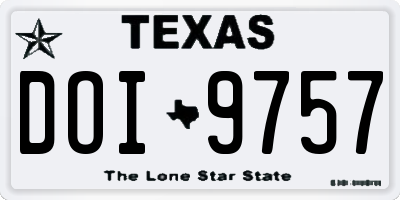 TX license plate DOI9757