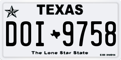 TX license plate DOI9758