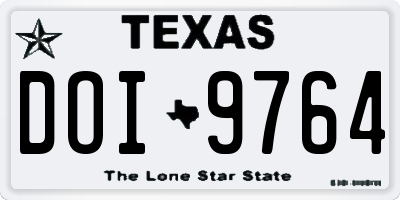 TX license plate DOI9764