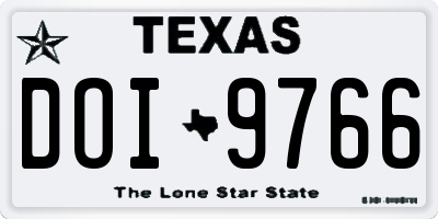 TX license plate DOI9766