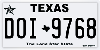 TX license plate DOI9768