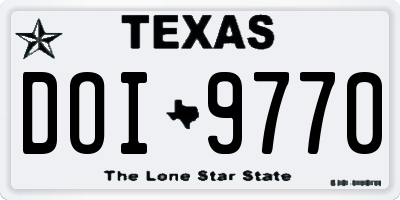 TX license plate DOI9770