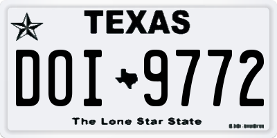 TX license plate DOI9772