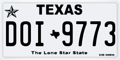 TX license plate DOI9773
