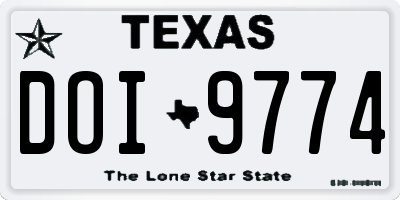 TX license plate DOI9774