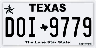 TX license plate DOI9779