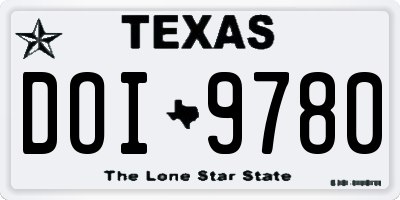 TX license plate DOI9780