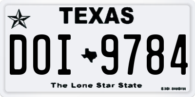 TX license plate DOI9784