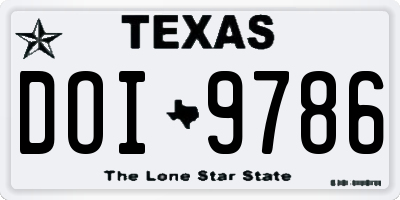 TX license plate DOI9786