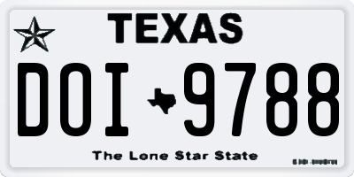 TX license plate DOI9788