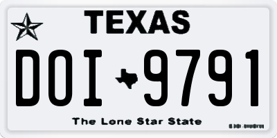 TX license plate DOI9791