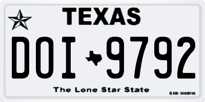 TX license plate DOI9792