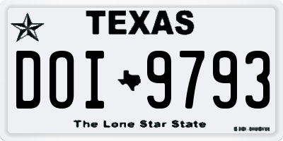 TX license plate DOI9793
