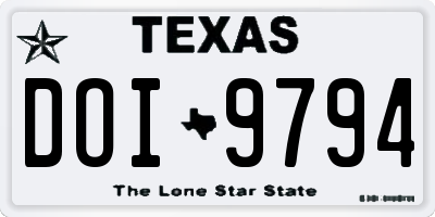 TX license plate DOI9794