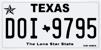 TX license plate DOI9795