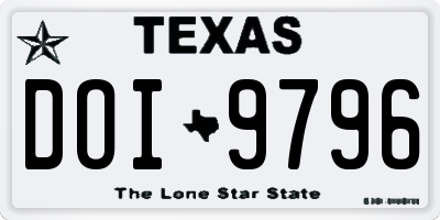 TX license plate DOI9796