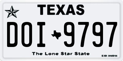 TX license plate DOI9797