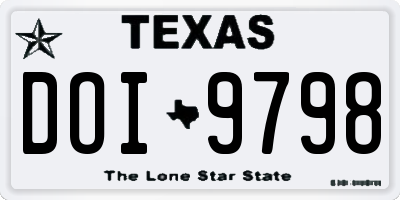 TX license plate DOI9798