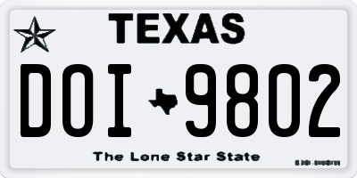 TX license plate DOI9802
