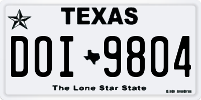 TX license plate DOI9804