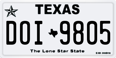 TX license plate DOI9805