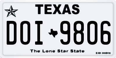 TX license plate DOI9806