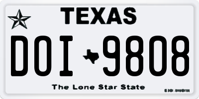 TX license plate DOI9808