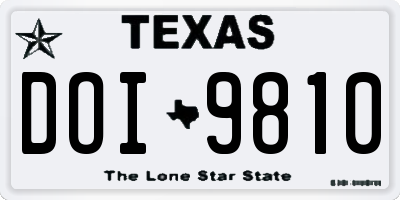 TX license plate DOI9810