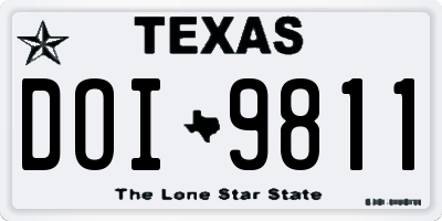 TX license plate DOI9811