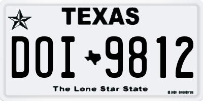 TX license plate DOI9812