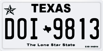 TX license plate DOI9813
