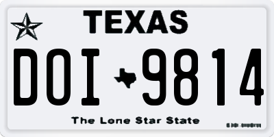 TX license plate DOI9814