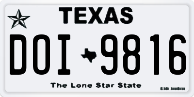 TX license plate DOI9816