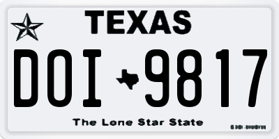 TX license plate DOI9817