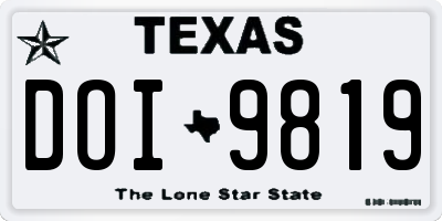 TX license plate DOI9819