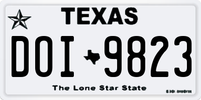 TX license plate DOI9823
