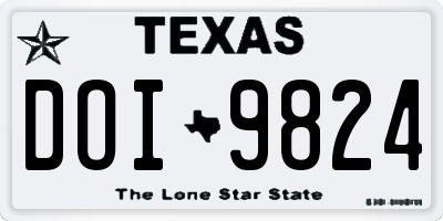 TX license plate DOI9824