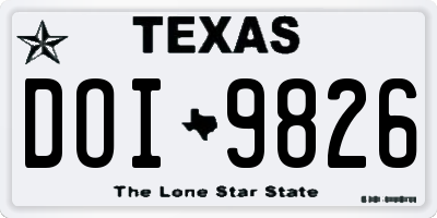 TX license plate DOI9826