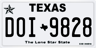 TX license plate DOI9828