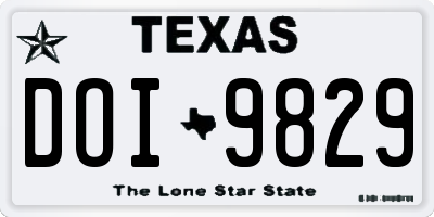 TX license plate DOI9829