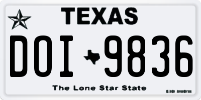 TX license plate DOI9836